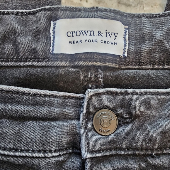 Crown & Ivy 22W Black Skinny Jeans Plus Size Stretch Denim - Picture 2 of 9